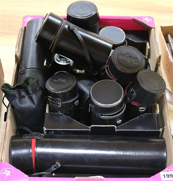 A collection of SLR camera 200m lenses tamron